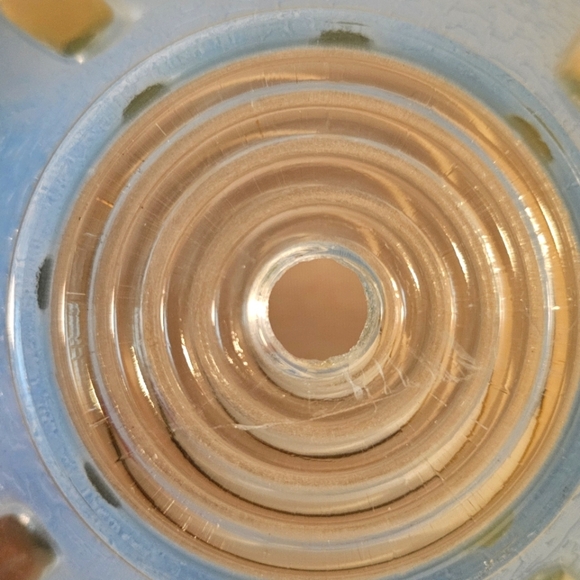 Vintage Art Deco Semi-Flush Pastel Blue Ceiling Light Glass Shade - Picture 5 of 5